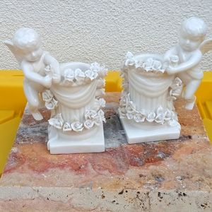 Cherub candle stick holders set of 2